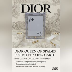 ✨ Dior Queen of Spades Promo Playing Card | Luxury Collector’s Ephemera ✨
